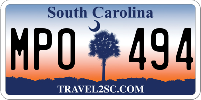 SC license plate MPO494