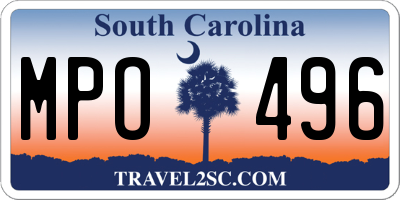SC license plate MPO496