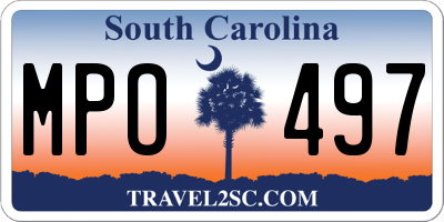 SC license plate MPO497