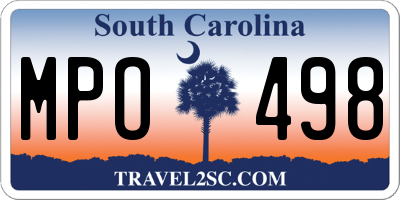 SC license plate MPO498