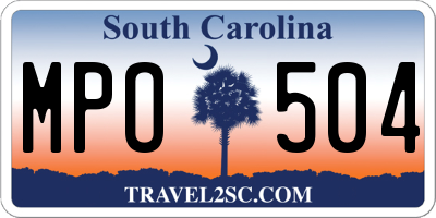 SC license plate MPO504
