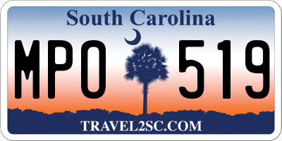 SC license plate MPO519