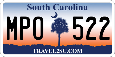 SC license plate MPO522