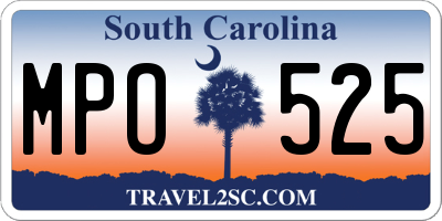 SC license plate MPO525