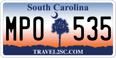 SC license plate MPO535