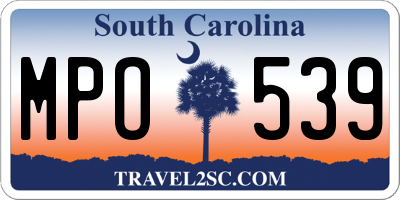 SC license plate MPO539