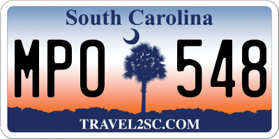 SC license plate MPO548