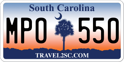 SC license plate MPO550