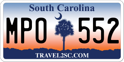 SC license plate MPO552