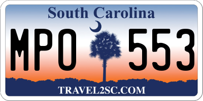 SC license plate MPO553