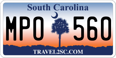 SC license plate MPO560