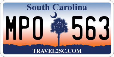 SC license plate MPO563