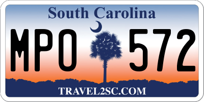 SC license plate MPO572