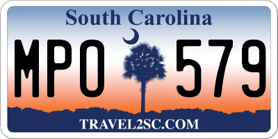 SC license plate MPO579