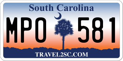 SC license plate MPO581