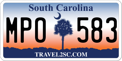 SC license plate MPO583