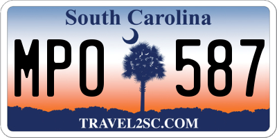 SC license plate MPO587