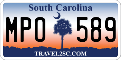SC license plate MPO589
