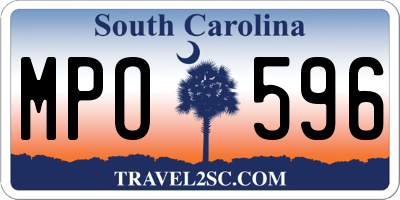 SC license plate MPO596