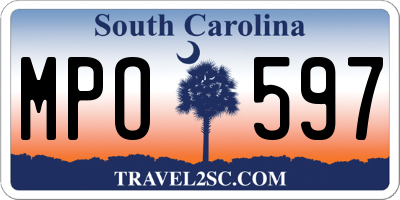SC license plate MPO597