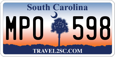 SC license plate MPO598