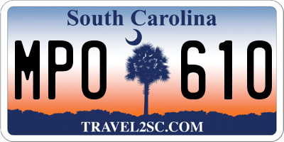 SC license plate MPO610