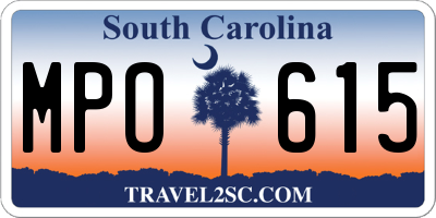 SC license plate MPO615
