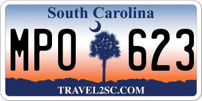 SC license plate MPO623