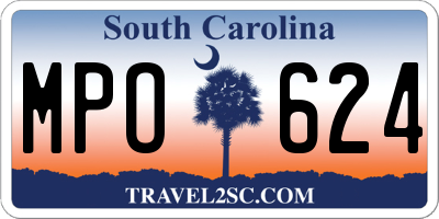 SC license plate MPO624