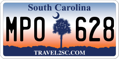 SC license plate MPO628