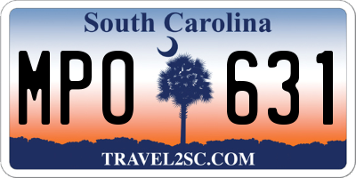 SC license plate MPO631