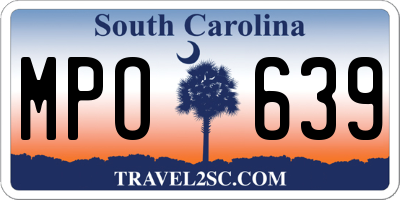 SC license plate MPO639