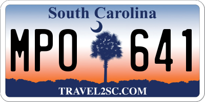 SC license plate MPO641