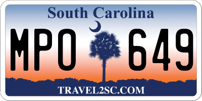 SC license plate MPO649