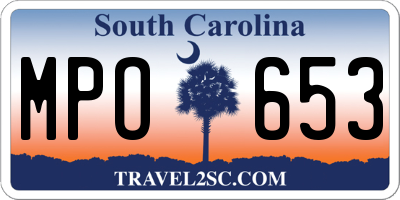 SC license plate MPO653