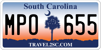 SC license plate MPO655