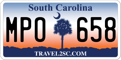 SC license plate MPO658