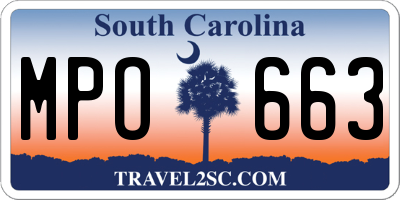 SC license plate MPO663