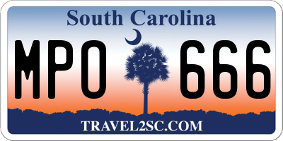 SC license plate MPO666