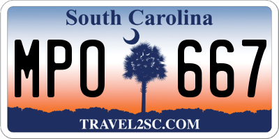 SC license plate MPO667