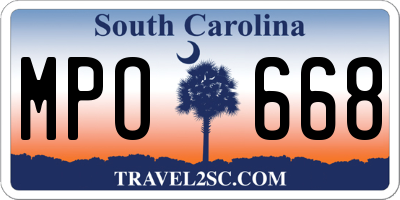 SC license plate MPO668
