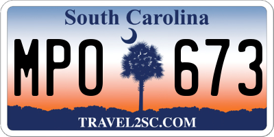 SC license plate MPO673