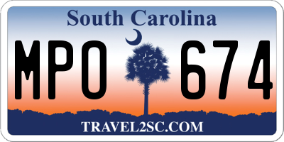 SC license plate MPO674