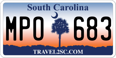SC license plate MPO683