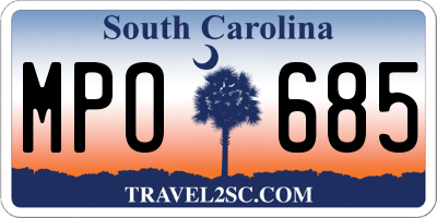 SC license plate MPO685