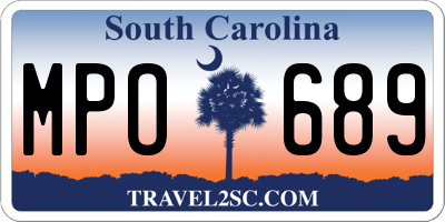 SC license plate MPO689