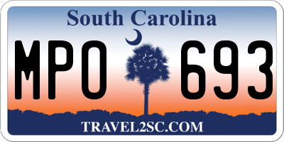 SC license plate MPO693