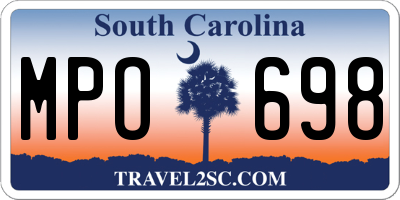 SC license plate MPO698