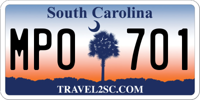 SC license plate MPO701