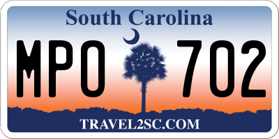 SC license plate MPO702